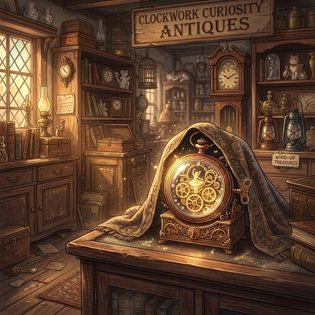 A mysterious, atmospheric fantasy landscape with a lone character looking toward a glowing summon stone.