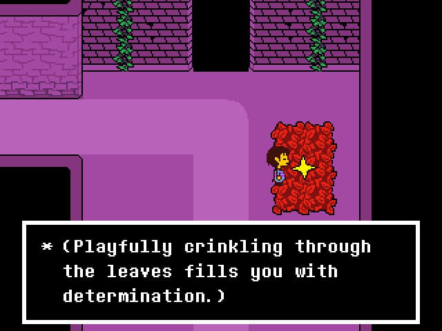 《Undertale》游戏画面:像素风战斗画面中,玩家正在选择行动。